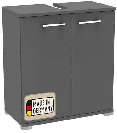 Probus Basic Waschbeckenunterschrank Anthrazit – 60cm Breite, Moderner Stil und praktischer Stauraum, Made in Germany