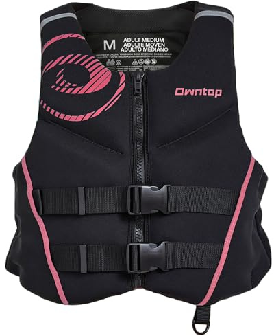 Owntop Neoprene Swim Vest Adult Kayak Vest for Men Women Swimming Jacket with Reflective Strips Water Sport Jackets for Canoeing, Kayaking, Paddleboarding (Pink, M)