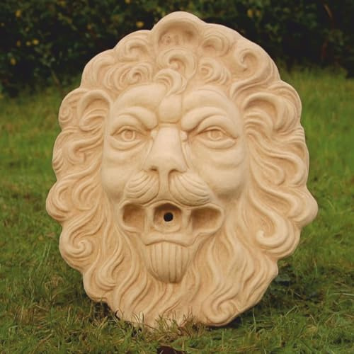 Casa Padrino Baroque Garden Decoration Gargoyle Wall Relief Lion Head Beige Height 43 cm