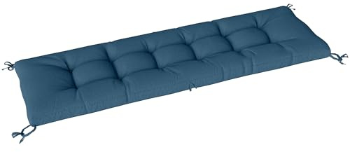 Outsunny Sun Lounger Cushion, Memory Foam Patio Chair Cushion with Ties, Outdoor Seat Pad Fits 190 x 60 cm Lounger, Blue