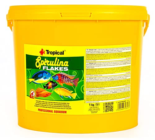 Tropical Spirulina Flakes Pflanzliches Flockenfutter mit Spirulina, 1er Pack (1 x 5 l)
