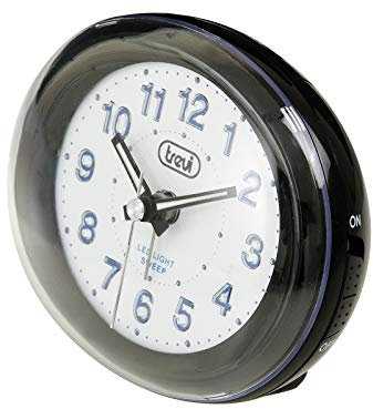 Trevi SL 3052 Sveglia Analogica da Comodino con Retroilluminazione LED, Quadrante Extra Large, Suoneria Elettronica, Snooze/Light, Movimento Silenzioso Sweep, Alimentazione a Batteria AA, Nero