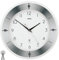 AMS 5848 Wanduhr Funk Funkwanduhr analog silbern rund mit Glas und Aluminium
