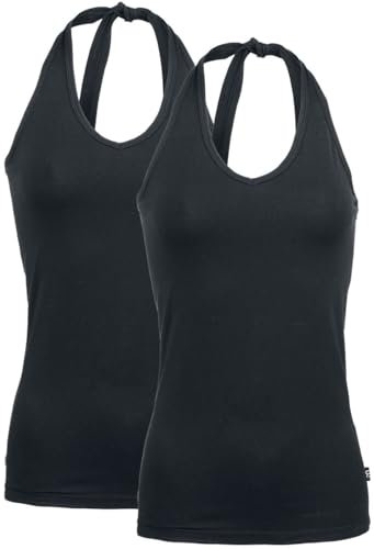 RED by EMP Damen Schwarze Neckholder Tops im Doppelpack M