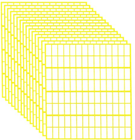 15 feuilles d'autocollants d'étiquettes imprimables rectangulaires 1680pcs 20 x 10 mm étiquettes auto-adhésives pour le bureau de l'école de dossier de dossier de bouteille de bocal par RuiChy