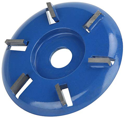 Power Holzschnitzscheibe, Sechs Zähne Scheibenfräser Kreissägeblatt Holzbearbeitungswerkzeug Holz Winkelschleifer Zubehör Wood Carving Disc Schnitzscheibe Kettensägenfräser Fräswerkzeug(Flat Blade)