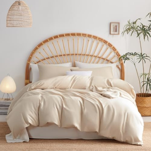 Lanqinglv Bettwäsche 135x200 cm 4teilig Beige Mikrofaser Einfarbig ÖKO-TEX Bettwäsche Set 2 Bettbezüge 135 x 200cm mit Reißverschluss + 2 Kissenbezüge 80 x 80 cm