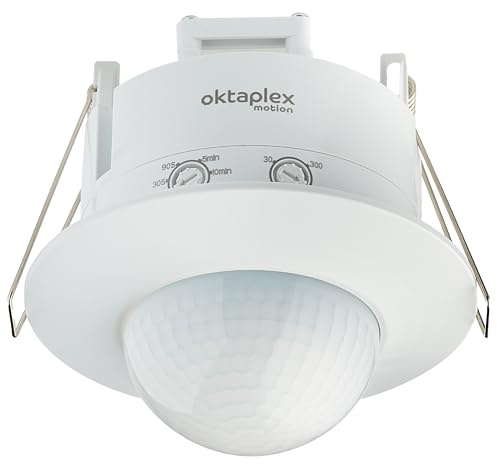 Oktaplex Sam Einbau Präsenzmelder 360° Infrarot Bewegungsmelder 230V Anwesenheitssensor Unterputz Innen weiß