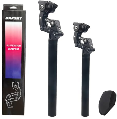 SAFORTBikes - Tija de sillín de suspensión con cubierta para bicicleta eléctrica, hasta 197.8 kg, 365/580 mm x 27.2/28.6/30.0/30.4/30.8/30.9/31.6/31.8/33.9/34.9