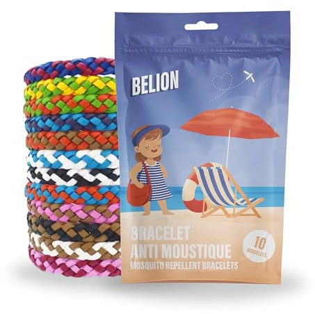 Bracelet anti moustique | Idéal pour les activités en plein air | Sachet de 10 bracelets en cuire pour enfants et adultes | Pratique et ludique