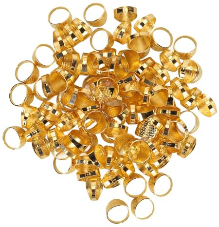 100st Sying Fingerborg, Justerbar Metallsömningsfingerskydd, Finger Fingerrosringar, Fingertoppskyddskåpor för Handarbete, Broderier, Quiltning, Hantverk