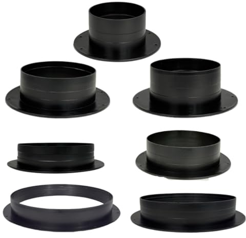 Cultonix Wandflansch ABS 160 mm - Gerader Rohr‑ und Kanalverbinder, Mauerdurchführung für Abluftrohr, Lüftungsrohr, Abluftschlauch, Klimaanlage, Dunstabzug, UV‑beständig, 8 Schraublöcher, Schwarz