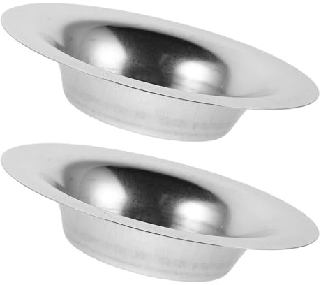 BAZEITFLOW Lot de 2 Coupelles Bougie en Acier Inoxydable Poli, Plateau à Cire Poli Rond Résistant la Chaleur pour Chauffe-cires, pour Diffusion D'huiles Essentielles Maison