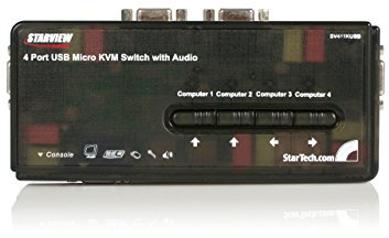 StarTech.com 4 Port VGA / USB KVM Switch inkl. Kabel und Audio - 4-fach VGA Desktop Umschalter