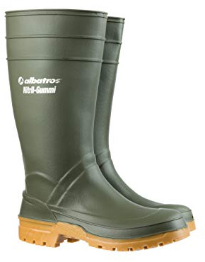 ALBATROS Guardian HIGH Green Nitril-yrkestummistkängor unisex vattentät halkfri vegan, - Grön - 40 EU