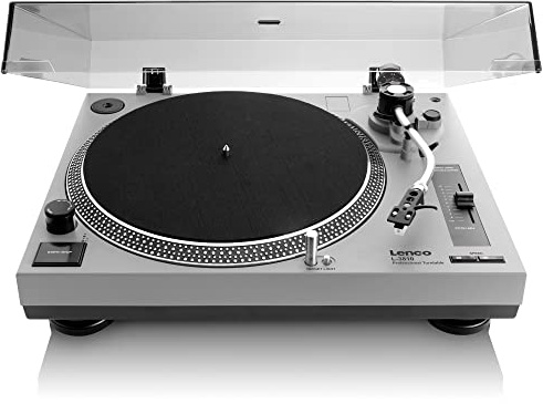Lenco L-3809 Tocadiscos - Tocadiscos DJ con accionamiento Directo - USB - Preamplificador - 33 y 45 RPM - MMC - RCA - Line out - Azul metálico