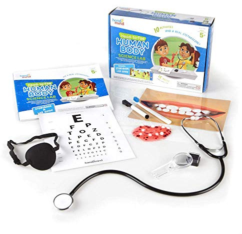 hand2mind Science Kit Head to Toe Human Body, STEM Activities for Kids Ages 5-7, STEM Toys, Slime Kit, Kids Storybook, Human Body for Kids, 10 at Home Science Experiments for Kids
