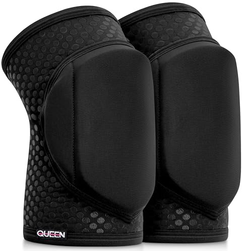 Queen Wear – Sleek Black Grip – Pole Dance Knee Pads – Perfect Woman Protection for Pylon Ballet Modern Dance and Indoor Sports (S)