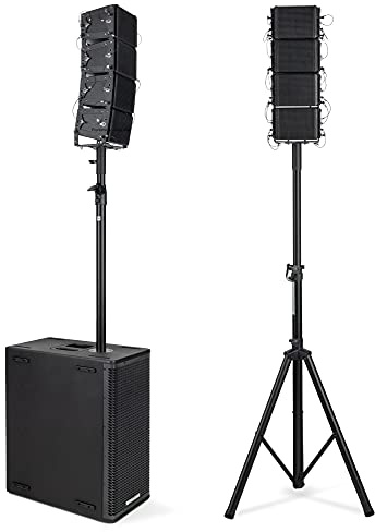 Pronomic V-Array Medium Set - Aktives PA-System mit 1680 Watt (RMS) - Geeignet bis ca. 150 Zuhörer - 1x Subwoofer mit 2X 10 Lautsprecher - 8X Topteil mit je 4 Lautsprecher + Hochtöner