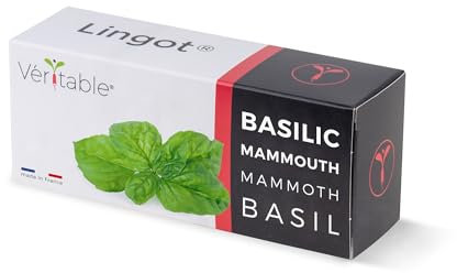 Lingot® Mammoth Basil - Compatible with Véritable® and Exky® Indoor Gardens - Ready-to-use Plant Refill - Substrate with Integrated Seeds...