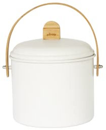Pebbly NBA202 Seau à Compost d'Intérieur KOMPOST-EIMER S, Metall, Bambus, Kohle, Creme