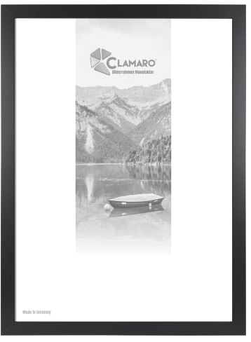 CLAMARO Collage bildram 78 x 112 handgjord | svart matt | MDF träram fyrkantig, modern inkl. akrylglas, bakvägg och hängare (liggande och stående format)