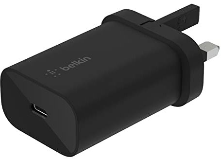 Belkin BoostCharge 25W Wall Charger with PPS, USB Plug with USB-C Power Delivery, Fast Travel USB Charger for iPhone 17, Air, Samsung Galaxy S25, iPad, Pixel, tablets and more - Black
