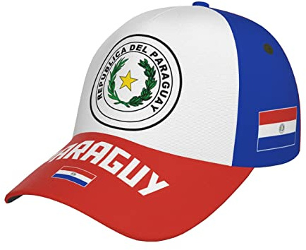 RFSHOP Gorra de béisbol con la bandera de Paraguay Cool Paraguay con impresión completa 3D para adultos, unisex, ajustable, gorra patriótica de fútbol, #1600, Talla única