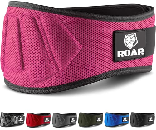 Roar® Cinturón Lumbar Gimnasio, Cinturon Gimnasio Hombre y Mujer, Cinturon Halterofilia, Powerlifting, Levantamiento Peso, Musculacion, Cinturon Gym Hombre, Cinturon Pesas