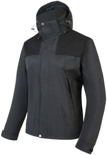 PADOLA Regenjacke Damen Wasserdicht Atmungsaktiv Übergangsjacke Leichte Softshelljacke Herbst Winter Wanderjacke Outdoor Regenmantel Funktionsjacke Windbreaker Fahrrad Regenponcho (0 Schwarz, S)