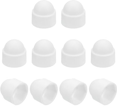 QUARKZMAN Capuchon de Protection pour Écrou, 10 Pièces M10x17x20mm - Capuchon de Protection en Plastique, Couvercles de Boulons à Tête Hexagonale en Forme de Dôme (Blanc)
