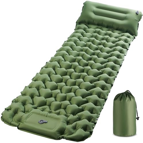 KUOGAS Isomatte Selbstaufblasend, Erweiterte und Verdickte Camping Matratze, Luftpedal-Luftpumpe Luftmatratze, Ultraleichte Tragbare Isomatte Ultraleicht, Geeignet für Camping, Strand, Wandern