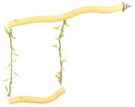 Bird Swing Barch Jouet pour oiseau à mâcher, balançoire suspendue | Petit accessoire de cage, jeu interactif pour oiseaux fournit des plaques en bois - Perche pour tourtereaux gris africains
