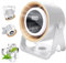 BORDEAG Ventilatore ricaricabile USB – Mini ventilatore da tavolo con display digitale 100 velocità, rotazione a 360°, montaggio silenzioso a parete e a sospensione, ventilatore da campeggio con luce