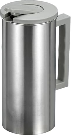 Jarra De Agua Acero Inoxidable,Jarra De Con Tapa Y Gran Capacidad En Acero Inoxidable | Recipiente Con Asa Antideslizante Para Bebidas Frías Y Calientes Como Cerveza Café O