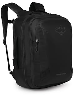 Osprey Transporter 26+6 Travel Pack, Black OS | travel backpack, carry on bag, laptop sleeve, personal item, work school travel, Black color, OS size