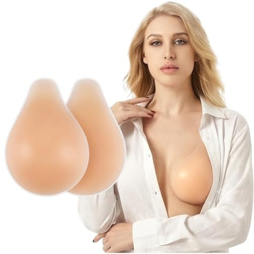 JClorix Soutien-Gorge Adhésif Dos Nu Invisible, Soutien Gorge sans Bretelles en Silicone Réutilisable, Cache-Tétons et Coques Push Up pour Robe de Mariée, Soirée et Décolleté