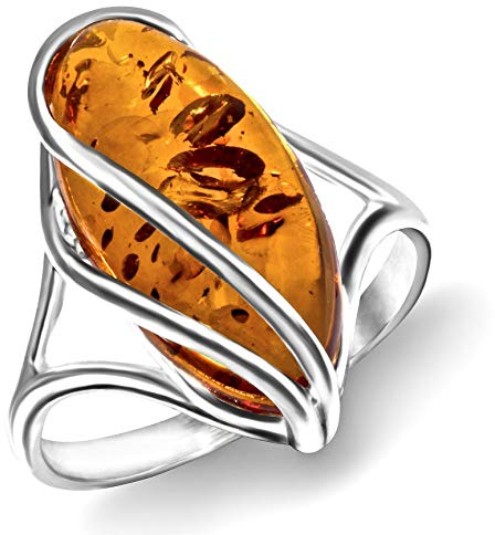 Ian and Valeri Co. Amber Sterling Silver Designer Ring