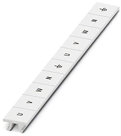 PHOENIX CONTACT ZB10,LGS:U-N Marker für Klemmen, Beschriftbar mit CMS-P1-Plotter, U, V, W, N, GND, U, V, W, N, GND Längs, Verrasten in Hoher Schildchennut Montageart,10.2mm für Klemmenbreite,10 Stück