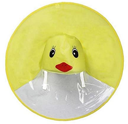 TOSSPER Mignon Imperméable Dessin Animé Canard Kids Pluie Manteau Ovule Enfants Chapeau Parapluie Mains Magiques Halets Halets Demi-Corps Coupe-Vent Poncho