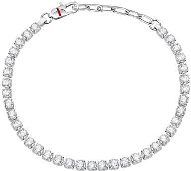 SECTOR Bracciale Polseira, Tennis, AÇO Prate. E Cristal Prate,22 CM SANN46 Marca