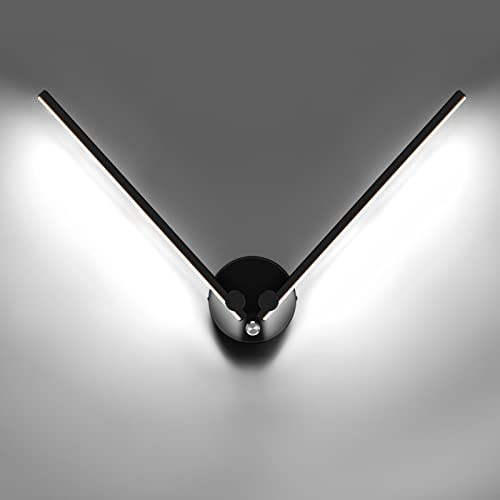 KAWELL 12W Moderno LED Lampada da Parete con Interruttore Interno Applique da Parete LED Lampada da Muro con Bracci Lampada Ruotabili a 300° per Camera da Letto Soggiorno Sfondo Muro Corridoio Scale