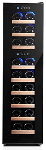 Wine Cooler Refrigerator –Update Version -compressor wine cooler– wine coolers freestanding dual zone Stores Upto 18 Bottles