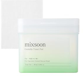 mixsoon Centella Asiatica - Almohadilla tónica calmante, hidratante y equilibrante facial CICA, cuidado diario suave para pieles sensibles y tranquilas, 180 ml (120 hojas) Cuidado de la piel de