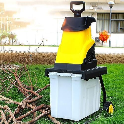 JMOZHCD 2500W Garden Shredder, Multifunctional Leaf Branch Shredder, Maximum Diameter 40mm, 45 Litre Collection Box, Suitable for Wood