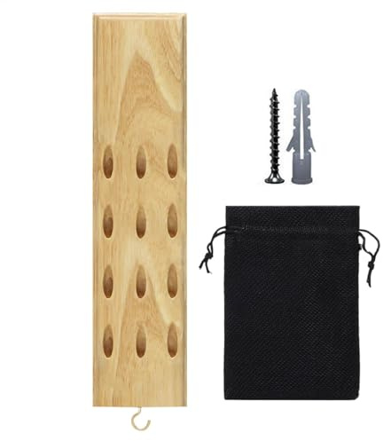 Wall Dart Organizer - Dart Holder Wall Mount, Dart Display With Storage Bag, Solid Wood Dart Holder, To Display 12 Tip Darts