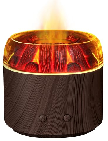 Diffuseur d'arômes au charbon de bois pour aromathérapie - Diffuseur d'huiles essentielles avec brume ultrasonique - Arrêt automatique - Humidificateur d'air pour la maison, la chambre à coucher, le