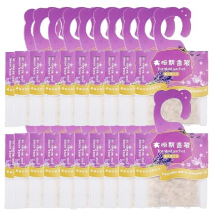 20 Packs of Hanging Scented Sachets, Long Lasting Air Freshener Natural Fragrance Aromatherapy Bags for Wardrobe, Car, Drawer, Closet (Lavender)