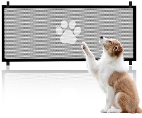THQAE 1 Pcs Puerta de Seguridad para Perros y Gatos, 180 x 78 cm, Valla Exterior, portátil, Plegable, Universal, Extensible, para bebés, Puerta divisoria, Puerta Interior y Exterior