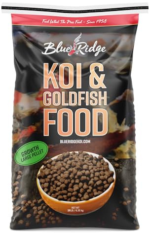 Blue Ridge Koi Fish Food 25lb - Koi Food Large 3/16 Growth Formula, Goldfish Food, Premium Fish Food for Ponds, Ponds Fish Food, Floating Pond Pellets